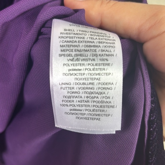 Lauren Ralph Lauren Black Label Velvet Button Down Puff Sleeve Top Purple size 8 - Picture 6 of 10